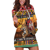 Kenya Safari Christmas Hoodie Dress Black Santa Riding Leopards - Heri ya Krismasi - Wonder Print Shop