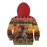 Kenya Safari Christmas Kid Hoodie Black Santa Riding Leopards - Heri ya Krismasi - Wonder Print Shop