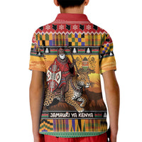 Kenya Safari Christmas Kid Polo Shirt Black Santa Riding Leopards - Heri ya Krismasi - Wonder Print Shop