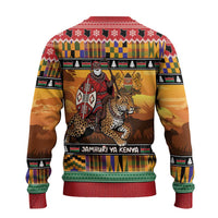 Kenya Safari Christmas Ugly Christmas Sweater Black Santa Riding Leopards - Heri ya Krismasi - Wonder Print Shop