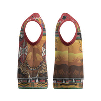 Kenya Safari Christmas Knitted V-Neck Vest Black Santa Riding Leopards - Heri ya Krismasi - Wonder Print Shop