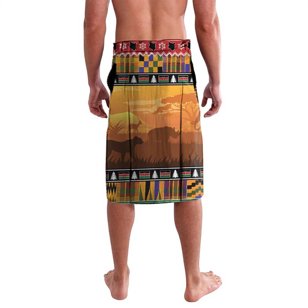 Kenya Safari Christmas Lavalava Black Santa Riding Leopards - Heri ya Krismasi - Wonder Print Shop
