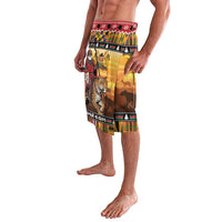 Kenya Safari Christmas Lavalava Black Santa Riding Leopards - Heri ya Krismasi - Wonder Print Shop