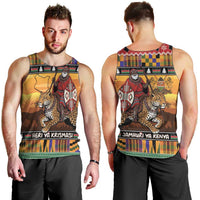 Kenya Safari Christmas Men Tank Top Black Santa Riding Leopards - Heri ya Krismasi - Wonder Print Shop