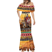 Kenya Safari Christmas Mermaid Dress Black Santa Riding Leopards - Heri ya Krismasi - Wonder Print Shop