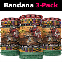 Kenya Safari Christmas Neck Gaiter Black Santa Riding Leopards - Heri ya Krismasi - Wonder Print Shop