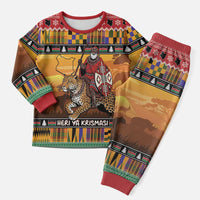 Kenya Safari Christmas Pajama Set Black Santa Riding Leopards - Heri ya Krismasi - Wonder Print Shop