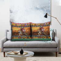 Kenya Safari Christmas Pillow Cover Black Santa Riding Leopards - Heri ya Krismasi - Wonder Print Shop