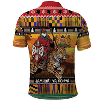 Kenya Safari Christmas Polo Shirt Black Santa Riding Leopards - Heri ya Krismasi - Wonder Print Shop