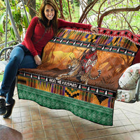 Kenya Safari Christmas Quilt Black Santa Riding Leopards - Heri ya Krismasi - Wonder Print Shop