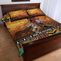 Kenya Safari Christmas Quilt Bed Set Black Santa Riding Leopards - Heri ya Krismasi - Wonder Print Shop