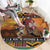 Kenya Safari Christmas Round Carpet Black Santa Riding Leopards - Heri ya Krismasi - Wonder Print Shop