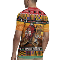 Kenya Safari Christmas Rugby Jersey Black Santa Riding Leopards - Heri ya Krismasi - Wonder Print Shop