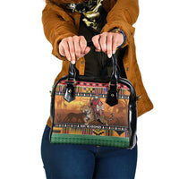 Kenya Safari Christmas Shoulder Handbag Black Santa Riding Leopards - Heri ya Krismasi - Wonder Print Shop