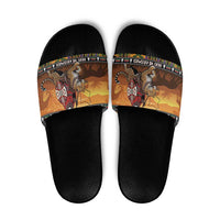 Kenya Safari Christmas Slide Sandals Black Santa Riding Leopards - Heri ya Krismasi - Wonder Print Shop