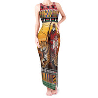 Kenya Safari Christmas Tank Maxi Dress Black Santa Riding Leopards - Heri ya Krismasi - Wonder Print Shop