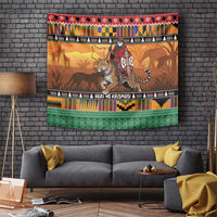 Kenya Safari Christmas Tapestry Black Santa Riding Leopards - Heri ya Krismasi - Wonder Print Shop