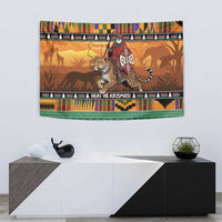 Kenya Safari Christmas Tapestry Black Santa Riding Leopards - Heri ya Krismasi - Wonder Print Shop