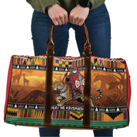 Kenya Safari Christmas Travel Bag Black Santa Riding Leopards - Heri ya Krismasi - Wonder Print Shop