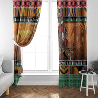 Kenya Safari Christmas Window Curtain Black Santa Riding Leopards - Heri ya Krismasi - Wonder Print Shop