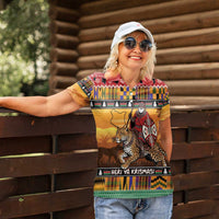 Kenya Safari Christmas Women Polo Shirt Black Santa Riding Leopards - Heri ya Krismasi - Wonder Print Shop