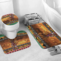 Kenya Safari Christmas Bathroom Set Black Santa Riding Lion - Heri ya Krismasi - Wonder Print Shop
