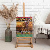 Kenya Safari Christmas Canvas Wall Art Black Santa Riding Lion - Heri ya Krismasi - Wonder Print Shop