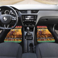 Kenya Safari Christmas Car Mats Black Santa Riding Lion - Heri ya Krismasi - Wonder Print Shop