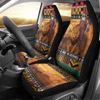 Kenya Safari Christmas Car Seat Cover Black Santa Riding Lion - Heri ya Krismasi - Wonder Print Shop