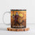 Kenya Safari Christmas Ceramic Mug Black Santa Riding Lion - Heri ya Krismasi - Wonder Print Shop