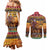 Kenya Safari Christmas Couples Matching Mermaid Dress and Long Sleeve Button Shirt Black Santa Riding Lion - Heri ya Krismasi - Wonder Print Shop