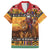 Kenya Safari Christmas Family Matching Long Sleeve Bodycon Dress and Hawaiian Shirt Black Santa Riding Lion - Heri ya Krismasi - Wonder Print Shop