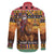 Kenya Safari Christmas Family Matching Off The Shoulder Long Sleeve Dress and Hawaiian Shirt Black Santa Riding Lion - Heri ya Krismasi - Wonder Print Shop
