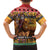 Kenya Safari Christmas Family Matching Off Shoulder Maxi Dress and Hawaiian Shirt Black Santa Riding Lion - Heri ya Krismasi - Wonder Print Shop