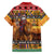 Kenya Safari Christmas Family Matching Off Shoulder Short Dress and Hawaiian Shirt Black Santa Riding Lion - Heri ya Krismasi - Wonder Print Shop