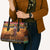 Kenya Safari Christmas Leather Bag Black Santa Riding Lion - Heri ya Krismasi - Wonder Print Shop