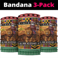 Kenya Safari Christmas Neck Gaiter Black Santa Riding Lion - Heri ya Krismasi - Wonder Print Shop