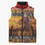 Kenya Safari Christmas Sleeveless Puffer Jacket Black Santa Riding Lion - Heri ya Krismasi - Wonder Print Shop
