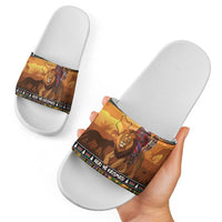 Kenya Safari Christmas Slide Sandals Black Santa Riding Lion - Heri ya Krismasi - Wonder Print Shop