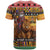 Kenya Safari Christmas T Shirt Black Santa Riding Lion - Heri ya Krismasi - Wonder Print Shop