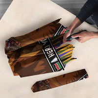 Kenya Safari Christmas Umbrella Black Santa Riding Lion - Heri ya Krismasi - Wonder Print Shop