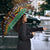 Kenya Safari Christmas Umbrella Black Santa Riding Lion - Heri ya Krismasi - Wonder Print Shop