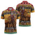 Kenya Safari Christmas Zipper Polo Shirt Black Santa Riding Lion - Heri ya Krismasi - Wonder Print Shop