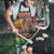 Kenya Safari Christmas Apron Black Santa Riding Rhinoceros - Heri ya Krismasi - Wonder Print Shop