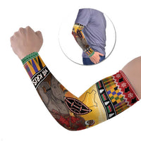 Kenya Safari Christmas Arm Sleeves Black Santa Riding Rhinoceros - Heri ya Krismasi - Wonder Print Shop