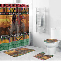 Kenya Safari Christmas Bathroom Set Black Santa Riding Rhinoceros - Heri ya Krismasi - Wonder Print Shop
