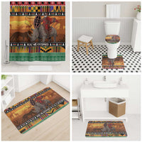 Kenya Safari Christmas Bathroom Set Black Santa Riding Rhinoceros - Heri ya Krismasi - Wonder Print Shop