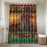 Kenya Safari Christmas Bathroom Set Black Santa Riding Rhinoceros - Heri ya Krismasi - Wonder Print Shop