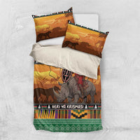 Kenya Safari Christmas Bedding Set Black Santa Riding Rhinoceros - Heri ya Krismasi - Wonder Print Shop