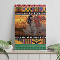 Kenya Safari Christmas Canvas Wall Art Black Santa Riding Rhinoceros - Heri ya Krismasi - Wonder Print Shop